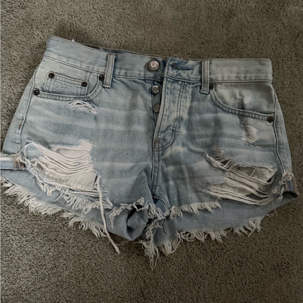 American Eagle Outfitters Blue Jean Shorts Distressed